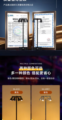 led酒吧台灯充电气氛灯射灯清吧氛围灯小夜灯户外摆摊餐桌桌灯 触摸开关 国内扁插 黑色+B款四头+暖白光+充电器