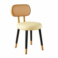 Modern Minimalist Design Upholstered Low-Back Chair Sturdy Frame Household Furniture Soft and Comfortable Accent Seat Long-Lasting Build for Small Apartment Dwellers, Homeowners, Office Workers, Mahjong Room, Kitchen, Bedroom
