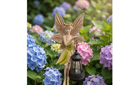 Outdoor Fairy Wall Sculpture Hanging Fairy Statue with Lantern Sculpted Ornament Waterproof for Patio, Porch