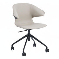 Minimalist and design Armless Shell Chair on casters Height Adjustable rotate Seat Ergonomic Design Office Furniture effortless Rolling Casters for Home Workers, Adults, Students, Study Room, Small areas, Bedroom