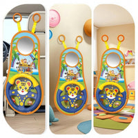 Toy with Mirror Interactive Steering Wheel Toy Soft for Infants, Young Children, Travel, Pram