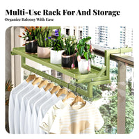 Space-Saving Railing Planter Holder Adjustable hangers Railing Planter Basket Anti-Rust Coating Plant sturdy construction Load-Bearing for Apartment Dwellers, Homeowners, Home Decorators, Balcony, Fence, Patio, window ledge
