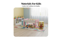 Rounded Corners Building Block Table with Storage Double-Sided Tabletop Multifunctional Kids Activity Table Convertible Learning Desk for Children, Toddlers, Preschoolers, Playroom, Nursery, Daycare, Classroom