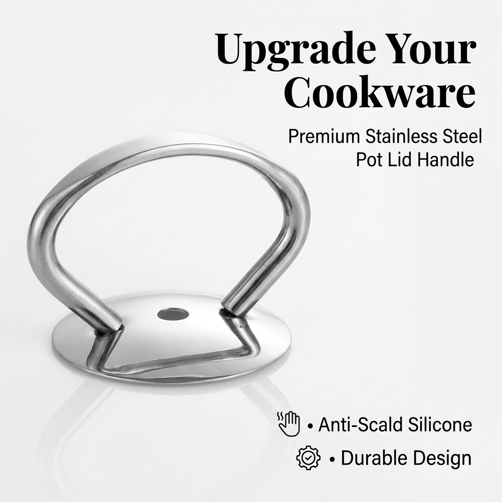 Universal Pot Lid Knob Kitchen Cookware Handle, Easy Install Pan Lid Knob Replacement, Heat Resistant Lid Handle for Home Cooking, Modern Minimalist