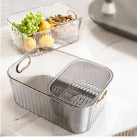 Light Luxury Design Multi-Grid Fruit Plate High Clarity Double Layer Snack Box Easy to Clean for Bedroom, Car