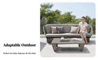 Waterresistant 4-Piece Woven Chat Set sun-withstandant Patio Seating Group weather-withstandant Outdoor Furnishing Wicker design for Homeowners, Families, Entertainers, Garden, Balcony, rearyard, Porch
