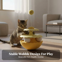 Mental Stimulation Tumbler Cat Toy Encourages Exercise Wobbling Cat Challenge Toy No Batteries Required Pet Supply Easy to Clean for Cats, Kittens, Indoor