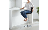 Modern Counter Stool with Back Padded Cushion Adjustable Swivel Bar Stool Ergonomic Design Height Adjustable Barstool for Reception Desk