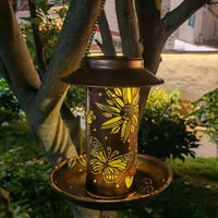 Solar birds Feeder lighting Solar Powered Waterproof Decorative Projection Lantern for Yard, Patio