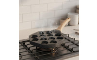 Easy to Clean Quail Egg Pan Wood Handle 12-Cup Egg Pan for Home Cooking