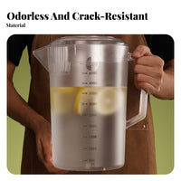 Large Capacity Jug Thickened Body Large Capacity Beverage Jug Food-Grade PC Material Pitcher with Lid for Restaurants, Cafes, Catering