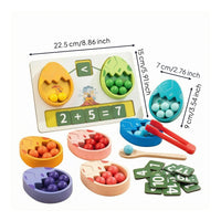 Dinosaur Egg-Shaped Counting Toy Fine Motor Skills Wooden Counting Toy Number Matching Eggs Color Sorting Wooden Number Eggs