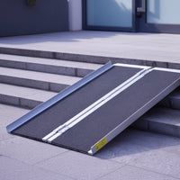 Foldable Aluminum Ramp Anti-Slip Surface Folding Ramp Rustproof Mobility Aid for Entry Steps, Stairs, Doorways