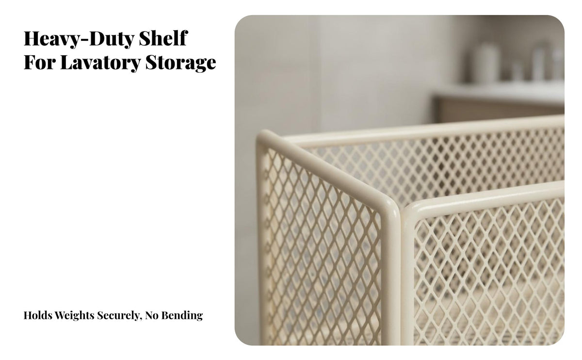 Over the Toilet Storage Rack Space-Saving Back of Toilet Organizer Flush Button Accessible Mesh Washroom Storage Basket for Apartments, Dorm Rooms