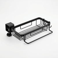 Faucet Rack and Sink Organizer for Kitchen Organization, Integrated Wall Mounted Storage with Dishcloth Rod and Hooks