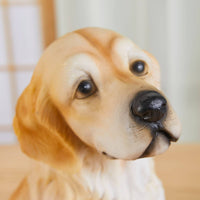 Handmade Craft Lifelike Dog Statue Detailed Craftsmanship Realistic Dog Figurine Hand-Painted for Pet Owners, Garden, Patio, Office