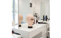Bald Display Head Smooth Surface Bald Mannequin Head Realistic Proportions Hat Display Mannequin for Hair Stylists, Retailers, Retail Store, Classroom