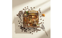 Tiny Coffee Shop Model Easy Assembly DIY Miniature House Detailed Instructions Assembled Dollhouse Scene for Desk