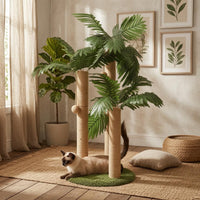 Botanical Design Cat Climber Cloth Leaves Cat Scratching Pole Decorative