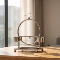 Freestanding Bird Stand Cup Holders Bird Perch Stand Hanging Hook Animal Enclosure Furniture
