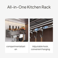 Stainless Steel Kitchen Wall Shelf Multi-Functional Organizer