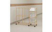 Wooden Toy Storage Organizer Easy to Move Detachable Toy Shelf Large Capacity Mobile Storage Rack for Playroom