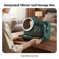 Portable Makeup Box with Mirror long-lasting rigid shell Cosmetics Case for Dorm Room
