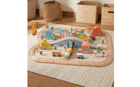 Wooden Scene Railway Set Toy Colorful City Transport Play Set Smooth Surface Railway Layout for Children