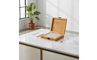 Empty Wooden Paint Box Removable Pans Bamboo Watercolor Case Compact Empty Watercolor Palette for Artists, Painters, Outdoor Painting