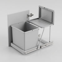 Space-Saving Under-Sink Cabinet Trash Bin Concealed Pull-out Trash Can with Single Container Easy Access Cabinet Waste Bin with Lid Organized