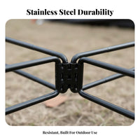 Camping Stand Foldable Stainless Steel Ground Rack Easy Assembly Foldable Outdoor Rack for Campers