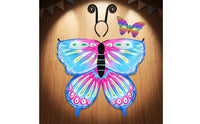Wing-Shaped Butterfly Wings Cape with Headband Colorful Butterfly Wings Costume with Headband Lightweight Comfortable for Children, School Performances
