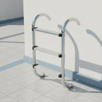 304 Stainless Steel Swimming Pool Ladder with Handrail Heavy Duty 3-Step Pool Ladder Easy to Install Hardware Long-Lasting