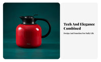 Double-Wall Construction Insulated Tea Steeping Pot Easy Pour Spout Retro Design Vacuum Thermal Carafe Safe for Hosts, Home, Kitchen