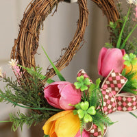 Easter Egg Garland, Easter Bunny Wreath Ready to Hang Spring Door Wreath Adorable Design Flower Door Hanger for Homeowners, Entryway, Inside Your Home