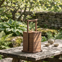 Wooden Storage Box with Handle Wooden Snack Box with Lid Rustic Tea Storage Chest for Hosts