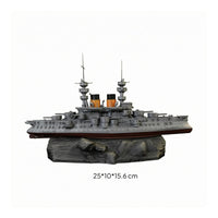 Underwater Battleship Ornament Gray Futuristic Warship Ornament Resin Battleship Model Detailed Aquarium Decor Tall Masts