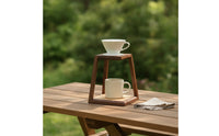 Minimalist Pour-over Coffee Stand with Wooden Base Two-Tone Wooden Coffee Dripper Stand Solid Wood Stable for Baristas, Home Kitchen, Camping