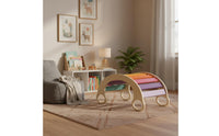 Rocking Climbing Arch Rounded Rounded Edges Kids Climbing Arch Wooden Rainbow Balance Board Non-Formaldehyde Glue Kids Indoor