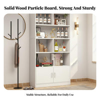Freestanding Beverage Cabinet Large Capacity Storage Shelf Wooden Display Hutch Sturdy Construction Versatile Organizer Suitable for Living Room Entryway Bedroom Book Lovers