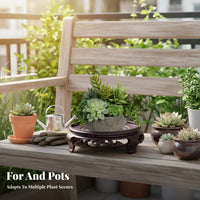 Round Plant Tray Floor Protection Round Flower Pot Base Potted Holder for Gardeners Enthusiasts, Balcony, Patio, Desktop
