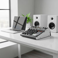 Compact 4-Channel Mixer Portable Sound Mixer with USB Interface 3-Band EQ Mixing Console with Bluetooth Digital for Streamers, Podcasters, Vocalists, Home Studio, Live Broadcasting, Karaoke