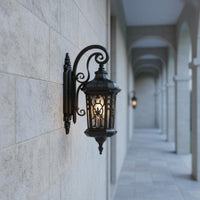 European Outdoor Wall Light Vintage Wall Lantern Rustproof Exterior Porch Light for Patio