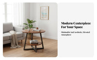 Nordic & type 2-Tier Round Side Table Added Storage dual-level Round Stand Minimalist appearance Household Furniture Space-Saving Design for Apartment Dwellers, property owners, Interior Designers, Living Room, Small areas, Bedroom, Reception Area