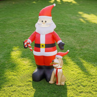 Weather-Resistant Christmas Inflatable with Dog Festive Christmas Inflatable Decoration Whimsical Ornament Funny for Yard