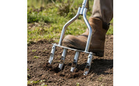 Step-on Lawn Aerator Adjustable Lawn Aerator with Hollow Tines 4-Spike Soil Loosening Tool Wide for Gardeners