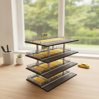 Parking Garage Model Realistic Car Display Scene Three-Dimensional Garage with Four Layers for Desk Decoration