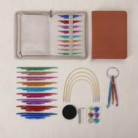 Flexible Interchangeable Knitting Needle Set Zippered Interchangeable Knitting with Cables Portable Compact for Knitters, Crafters, Makers, Travel, Home Craft Room