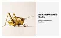 Gold Grasshopper Figurine Resin Grasshopper Ornament Tabletop Figure Slender Legs Long Antennae for Living Room