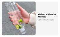 Transparent Bottle High Temperature Resistant Time Marker Water Bottle Easy to Carry Reusable Water Jug for Athletes, Students, Sports